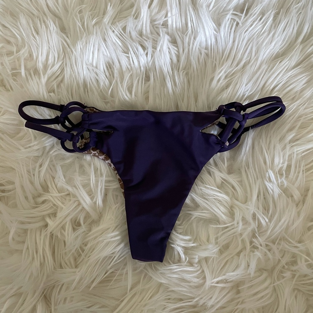 Dark purple thong bikini bottom